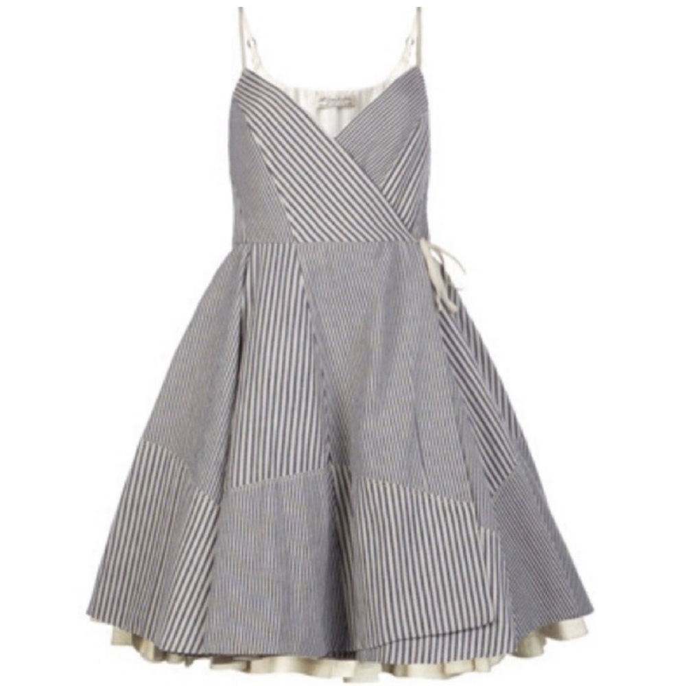 All Saints Spitalfields Celestina Ticking Wrap Dress